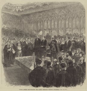El Príncipe Arturo inaugurando la Ventana Memorial de Albert, Guildhall de Lucien Metivet